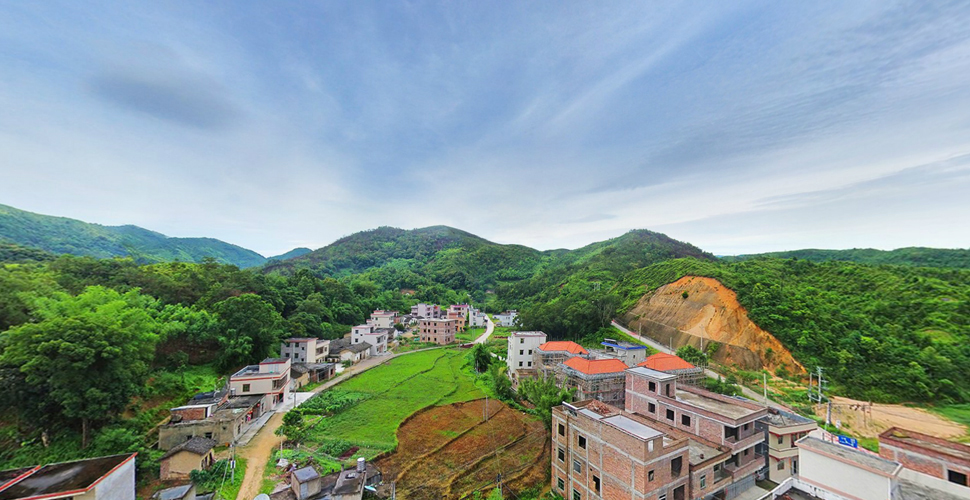 广东省揭西县三水村空中全景